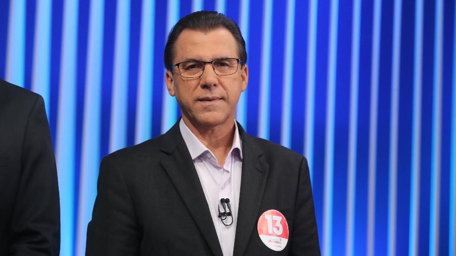 2.out.2018 - Luiz Marinho (PT), durante debate promovido pela TV Globo - Alex Silva/Estadão Conteúdo