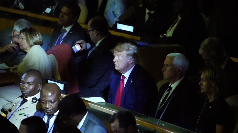 O presidente dos Estados Unidos, Donald Trump, assiste à cúpula do clima da ONU, em Nova York - Carlo Allegri/Reuters