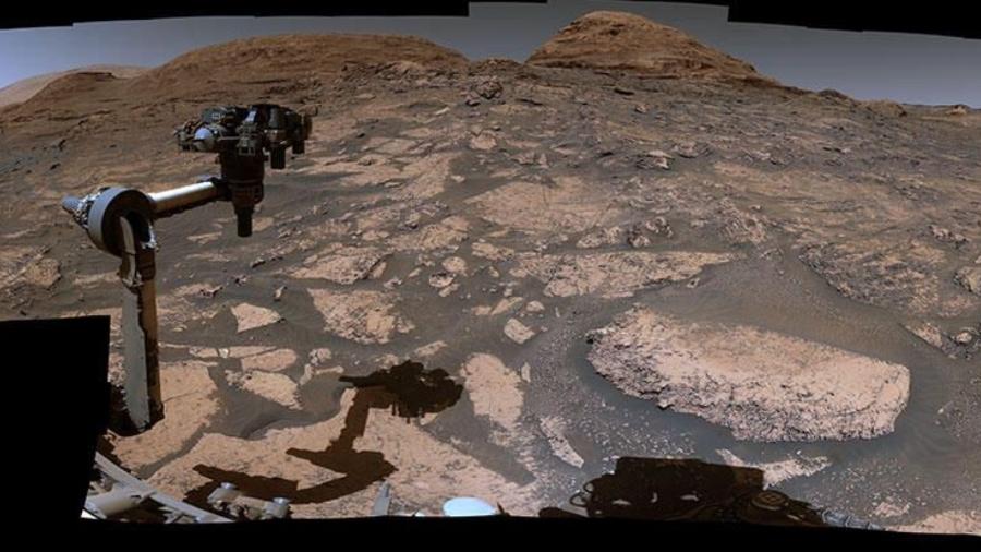 O robô Curiosity da NASA captou uma imagem panorâmica da cratera Gale, em Marte, em 3 de julho de 2021 - Nasa/JPL-Caltech/MSSS