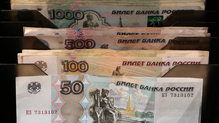 Notas de rublo, a moeda russa - Getty Images/Bloomberg Creative