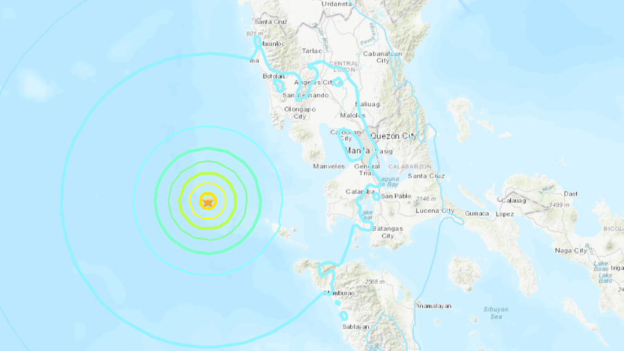 Epicentro do terremoto de 6,7 graus na costa oeste da ilha indonésia de Sumatra - Reprodução/USGS