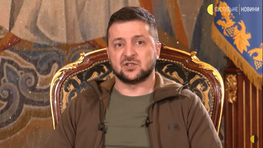 Mais cedo, Zelensky disse que a Otan está com "medo" da Rússia e, por isso, seu país não é aceito na aliança militar - Reprodução/Youtube/Suspilne