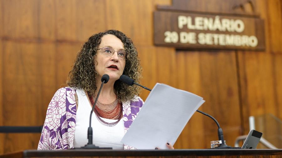 Deputada estadual Luciana Genro (PSOL-RS) em sessão na Assembleia Legislativa do RS