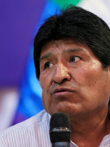 O ex-presidente da Bolívia, Evo Morales, durante conferência em Santa Cruz, na Bolívia - DAVID MERCADO/REUTERS