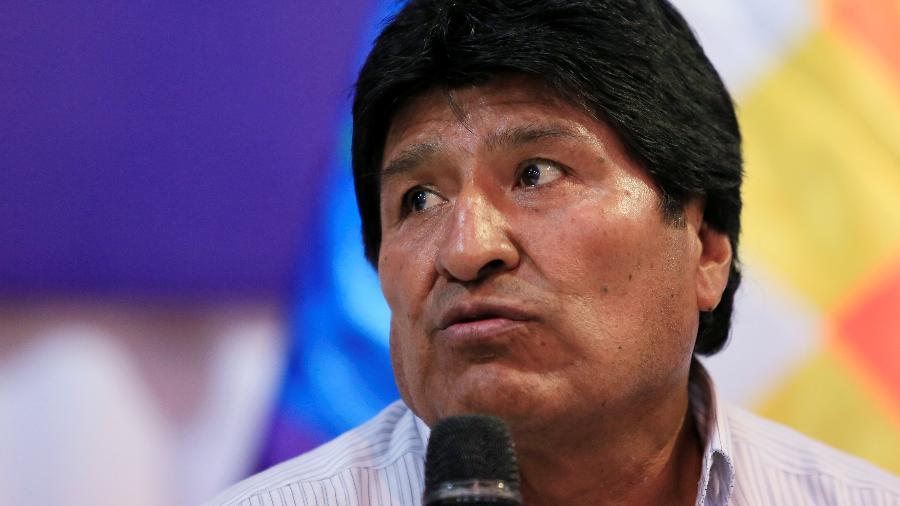 O presidente da Bolívia, Evo Morales, durante conferência em Santa Cruz, na Bolívia - DAVID MERCADO/REUTERS