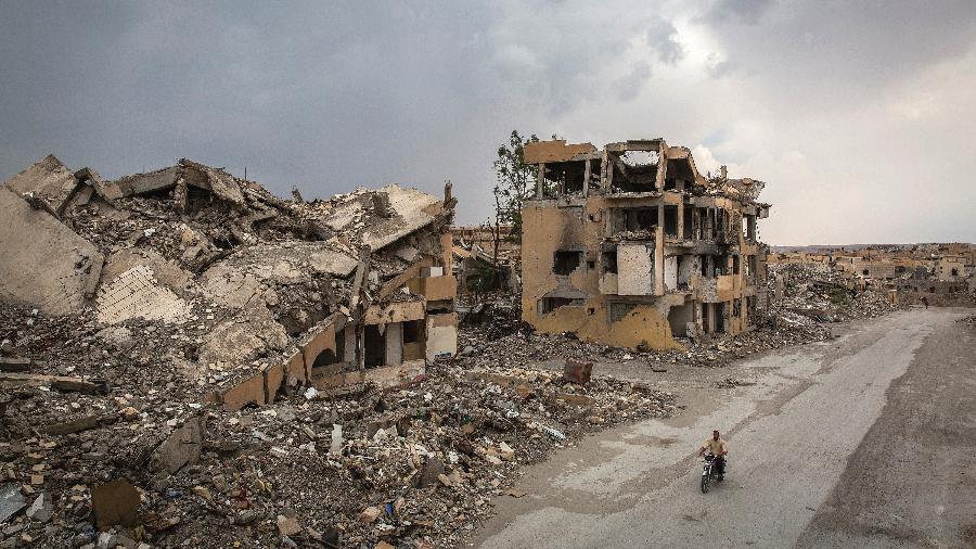 A cidade de Raqqa, na Síria, após ataque de coalizão internacional contra forças do Estado Islâmico - Ivor Prickett/ The New York Times