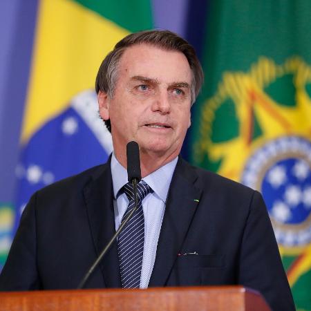 17.abr.2019 - O presidente Jair Bolsonaro durante evento no Palácio do Planalto - Alan Santos/PR