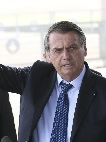 2.set.2019 - O presidente Jair Bolsonaro fala à imprensa no Palácio da Alvorada - Antonio Cruz - 2.set.2019/Agência Brasil