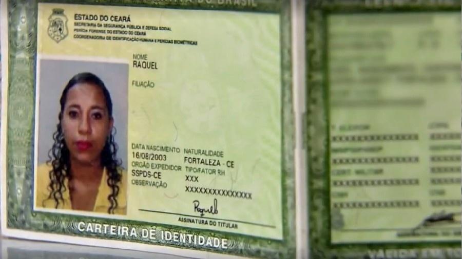 Documento de Raquel não conta com sobrenome e jovem não consegue acesso a serviços básicos - Reprodução/TV Globo