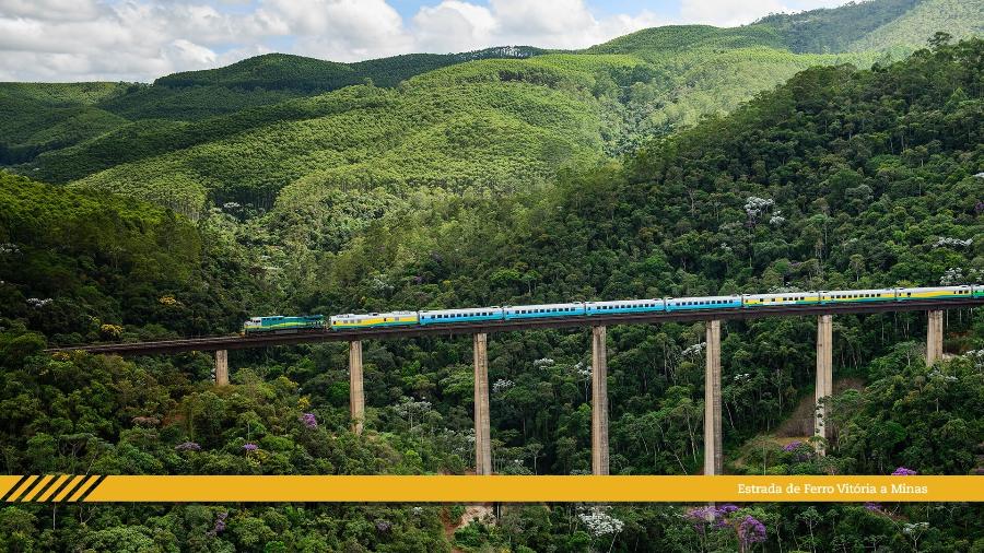 Trem de passageiros da Vale interrompeu a circulação nos dois sentidos após chuvas na região de Minas Gerais - Divulgação/Vale