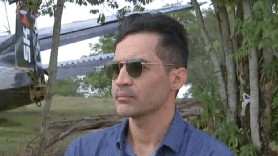 Raphael Alves teve apenas ferimentos leves em acidente com avião de paraquedismo, em Boituva - Reprodução/TV Tem