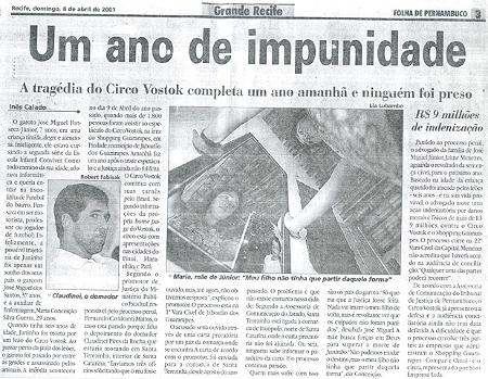 A tragédia do circo Vostok A tragédia do circo Vostok