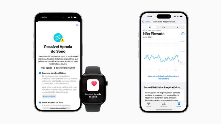 Relógios da Apple notificam possível apneia do sono Relógios da Apple notificam possível apneia do sono