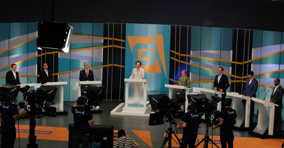 16.set.2018 - Candidatos ao governo de São Paulo participam de debate realizado pela TV Gazeta
