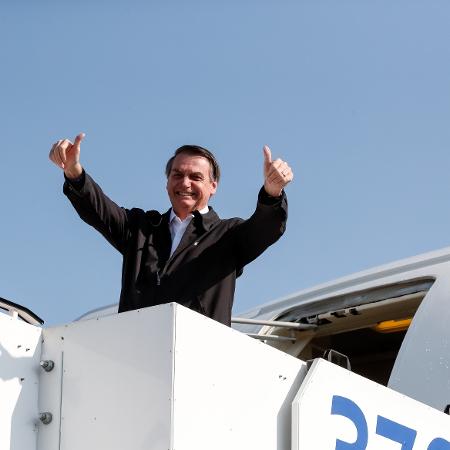 3.abr.2019 - Presidente da República, Jair Bolsonaro, durante partida de Israel - Alan Santos/PR