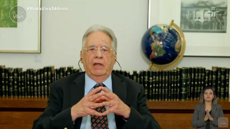 O ex-presidente Fernando Henrique Cardoso participa do "Roda Viva" - Reprodução/TV Cultura