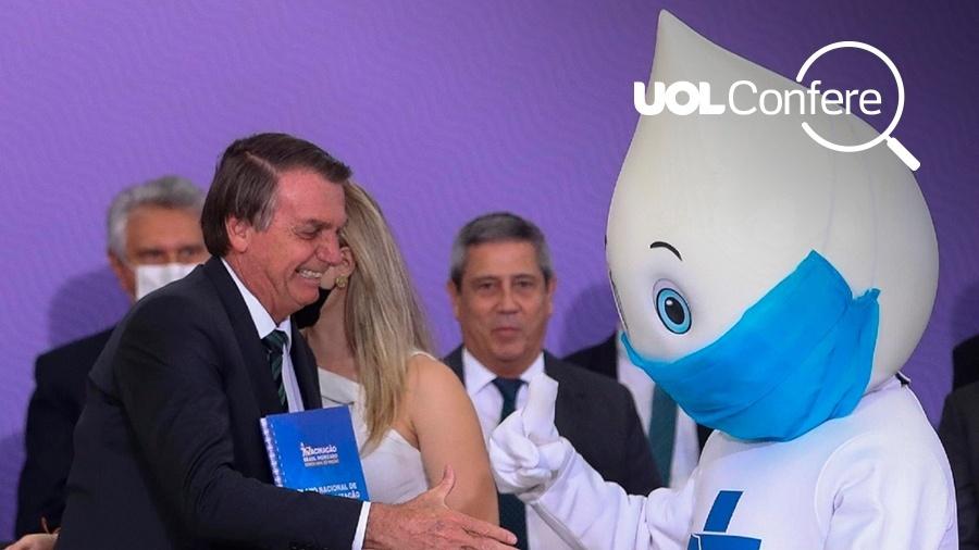 O presidente Jair Bolsonaro (sem partido) declarou em mais de uma ocasião que não pretendia ser vacinado contra a covid-19 - UOL Confere