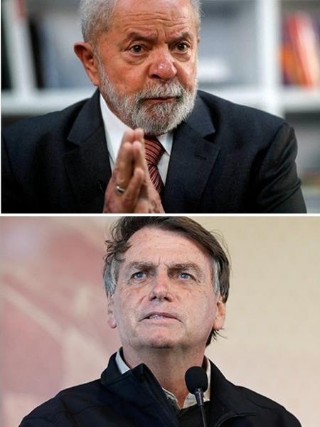 Lula e Bolsonaro: congelamento nas pesquisas deve ir até julho, com ligeira melhora do ex-capitão - Reprodução