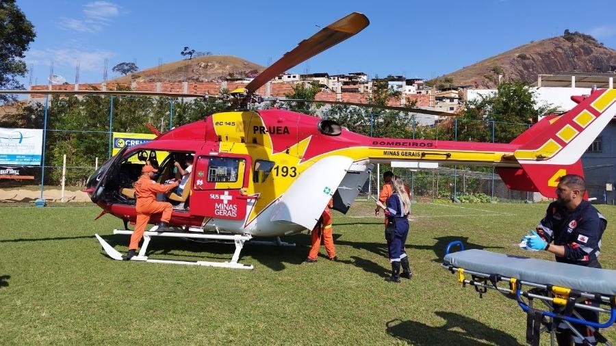Crianças foram levadas para hospital de Belo Horizonte de helicóptero