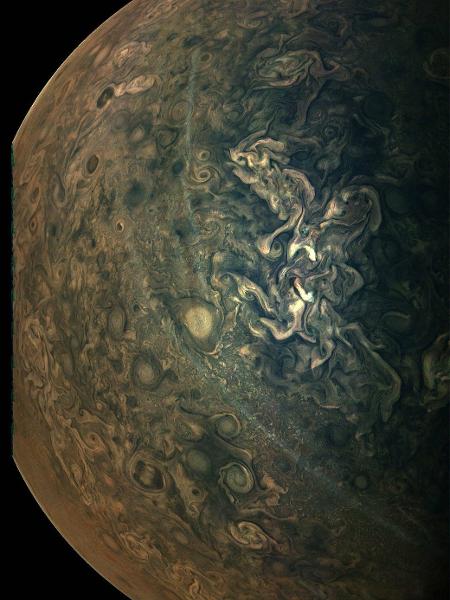 04.04.2020 - Imagem de Júpiter registrada pela Nasa - Reprodução