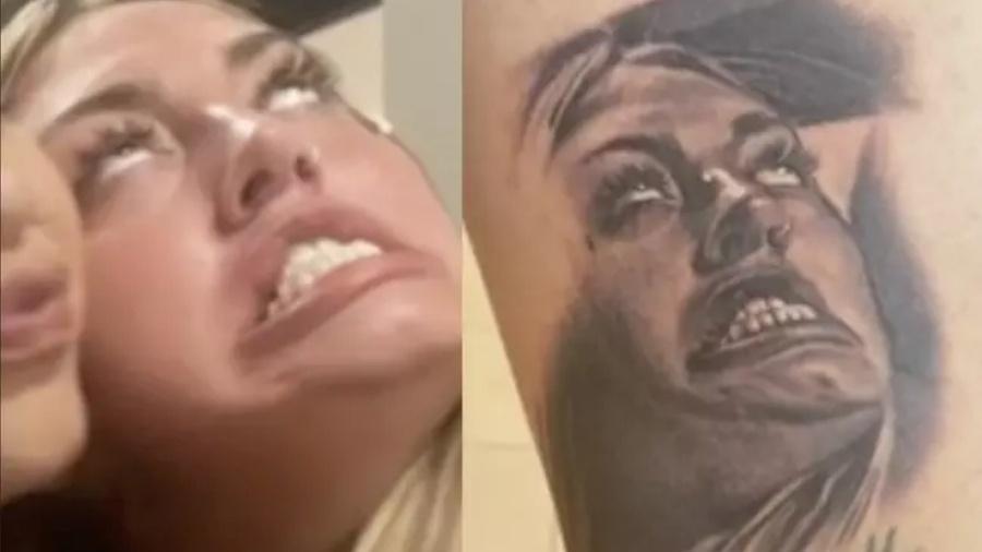 Tatuagem deixou a esposa do australiano furiosa - @tegan.n.jarrie/Caters News