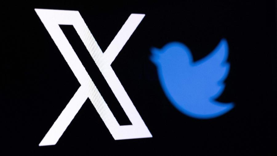 Novo logotipo do Twitter, renomeado como X --rede social está suspensa no Brasil desde sábado passado (31)