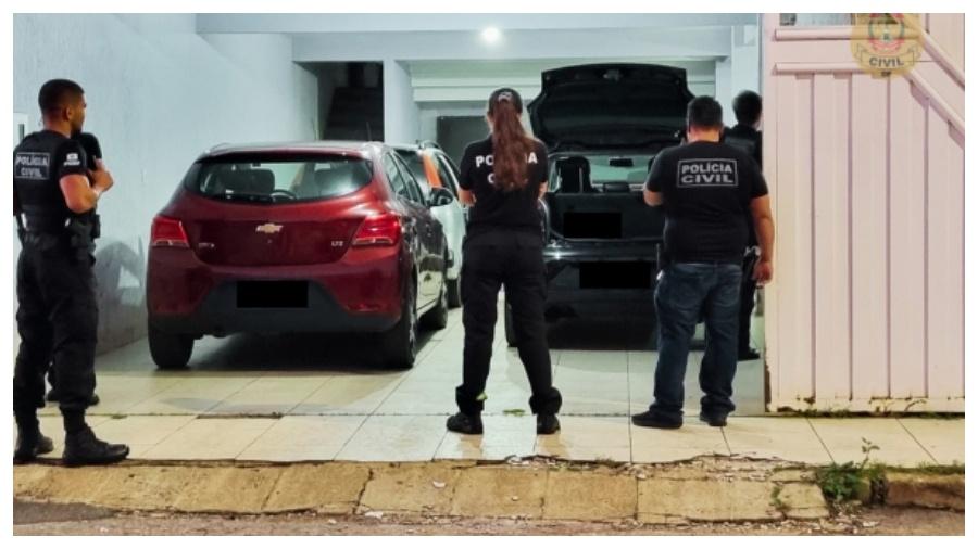 Pai e filhos foram presos por suspeita de aplicarem o golpe milionário em GO e no DF - Divulgação: PCDF