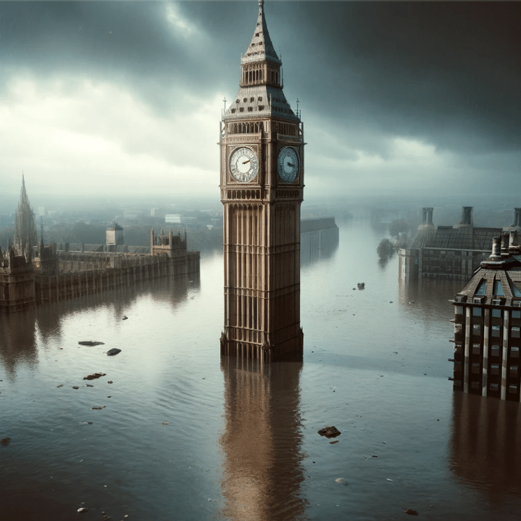 Simulação no Big Ben, em Londres