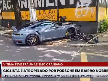 Motorista de Porsche atropela ciclista na zona oeste de SP