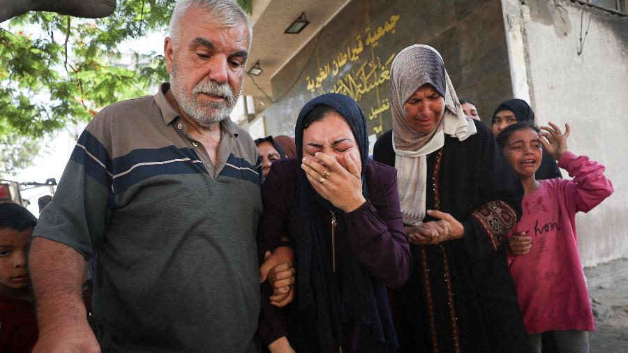 24.jun.2025 - Funeral de palestinos na Cidade de Gaza 24/6/2025 - Por Nidal al-Mughrabi
