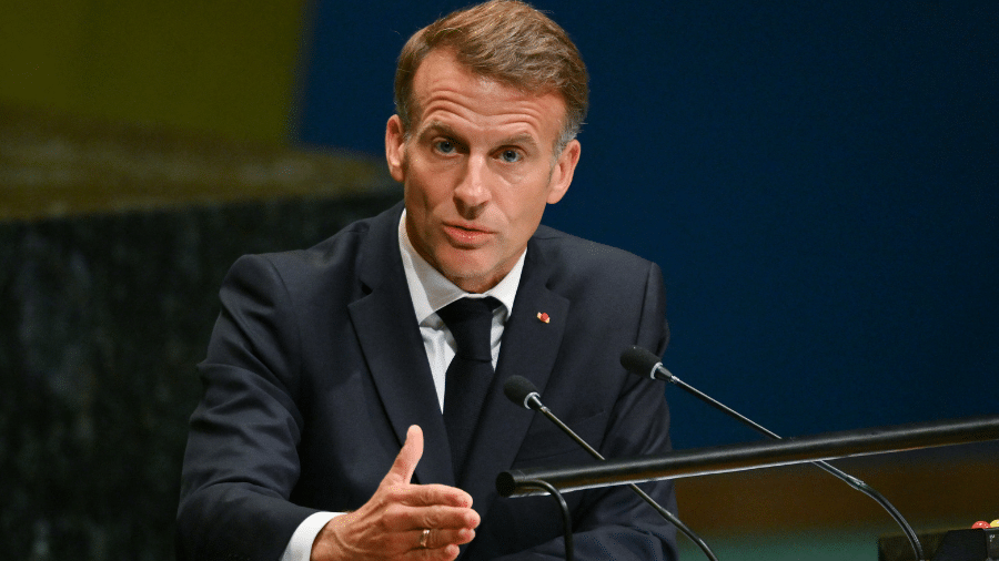 22.set.26 - O presidente da França, Emmanuel Macron, discursa durante a 81ª Assembleia Geral das Nações Unidas, na sede da ONU em Nova York