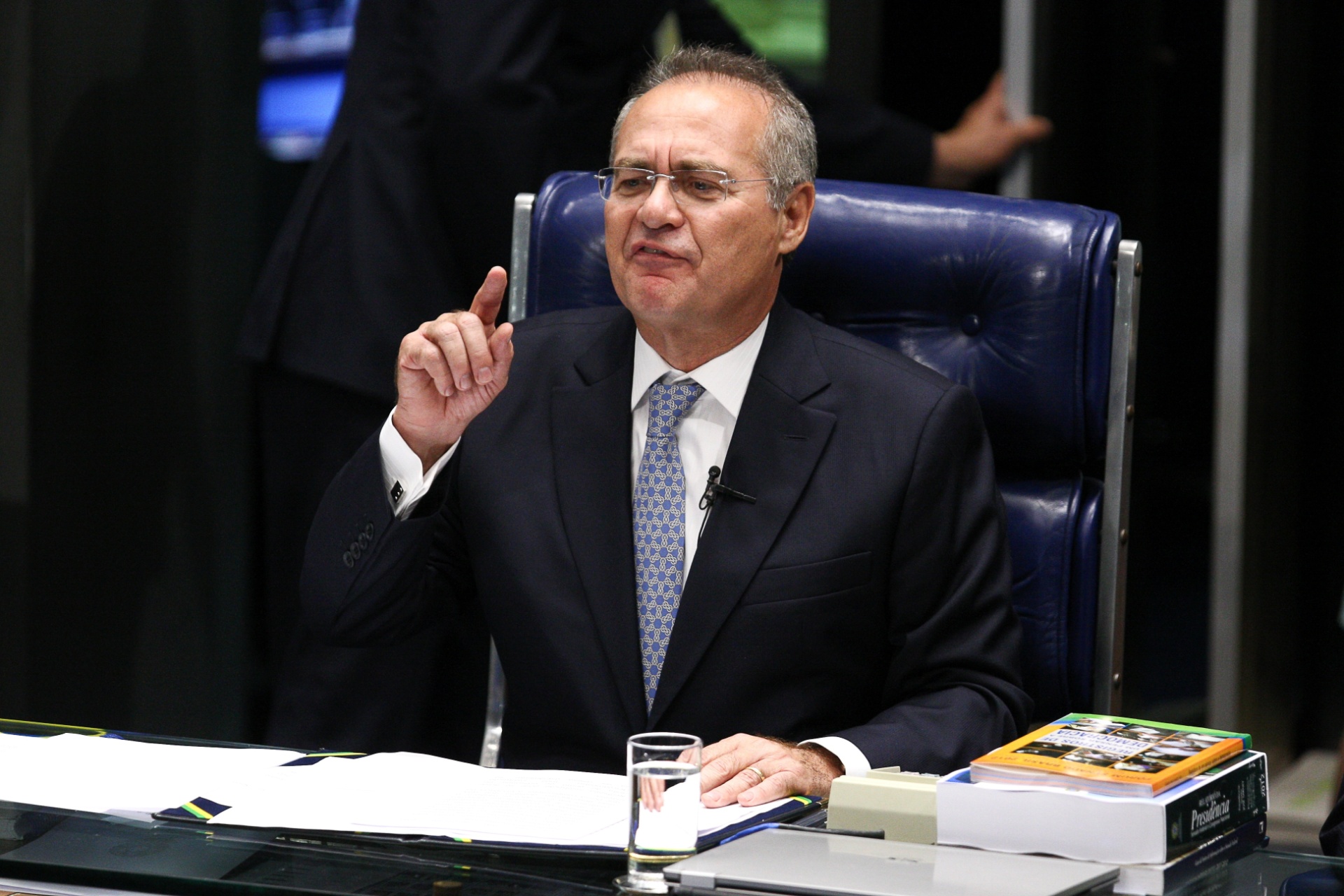 Senador Renan Calheiros (PMDB) discursa no plenario após ser eleito presidente do Senado Federal para o biênio 2013-2014 - Sergio Lima/Folhapress