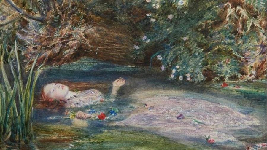 Siddal tornou-se famosa por estampar obras como a melancólica "Ophelia" (1851-2), de John Everett Millais - Coleção privada
