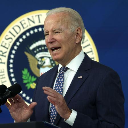 Presidente dos Estados Unidos, Joe Biden, discursa em Washington, DC - Alex Wong/Getty Images/AFP