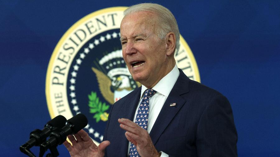 Biden, 79, sofreu uma queda na aprovação nos últimos meses, o que levantou dúvidas sobre um 2º mandato - Alex Wong/Getty Images/AFP