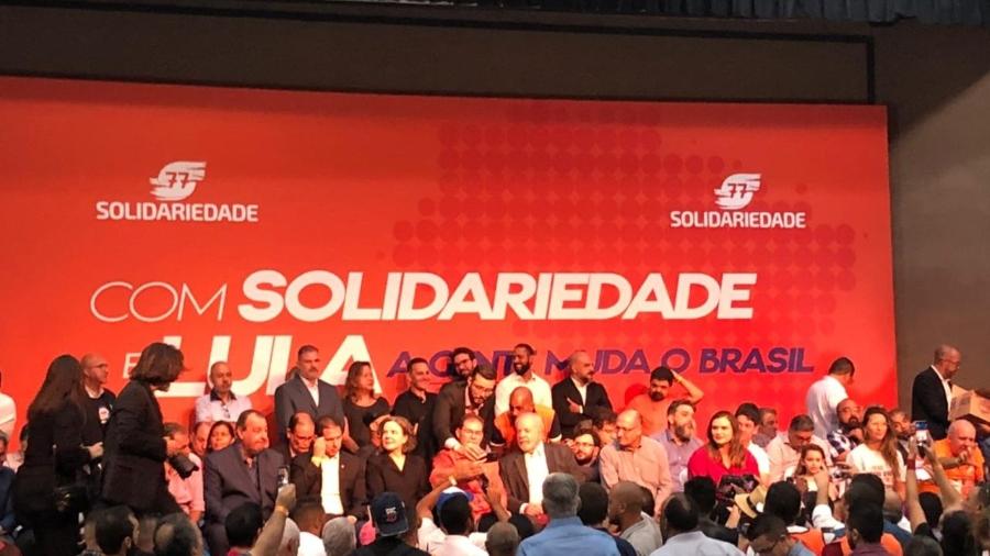 Evento oficializou apoio do Solidariedade a Lula nas eleições presidenciais - Lucas Borges Teixeira/UOL