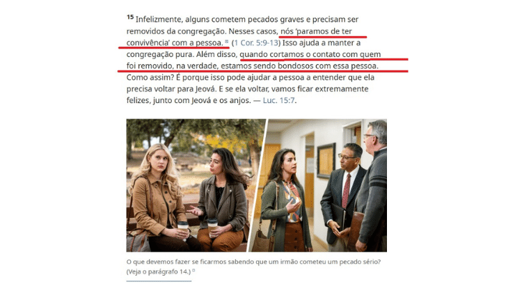Trecho da revista 'A Sentinela', publicada pela instituição religiosa