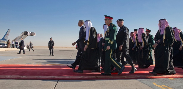 Visita de Barack Obama ao rei saudita Salman bin Abdulaziz Al Saud em 2015 - Stephen Crowley/The New York Times