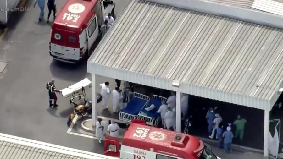 Vazamento de gás aconteceu na manhã de hoje, em um hospital de Osasco - Reprodução / TV Record