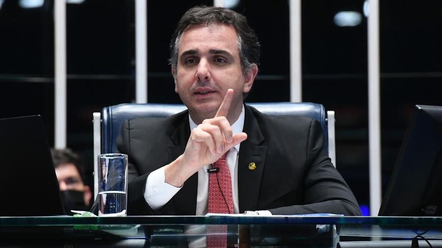 Presidente do Senado, Rodrigo Pacheco (PSD-MG), afirma que projetos são importantes para segurar preços de combustíveis - Marcos Oliveira/Agência Senado