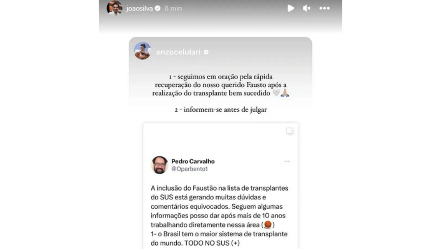 Story publicado por filho de Faustão