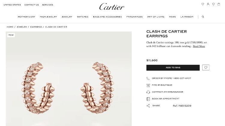 Brincos Cartier