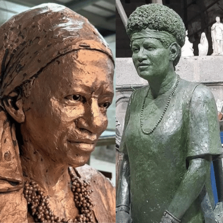 A filósofa Lélia Gonzalez (1935-1994) e a escritora Carolina Maria de Jesus (1914-1977) foram eternizadas na cidade de Belo Horizonte, em Minas Gerais, em estátuas de bronze, em tamanho real.