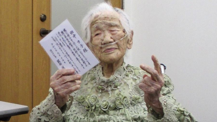 Kane Tanaka nasceu no dia 2 de janeiro de 1903  - Handout / Fukuoka Prefectural Government / AFP