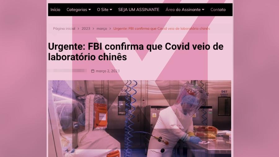 07.mar.2023  - O FBI vê a possibilidade de vazamento acidental do vírus com "moderada confiança", ou seja, diferentemente do que afirma o tuíte, não dá certeza sobre isso - Projeto Comprova