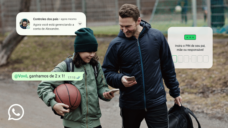 Controle parental para menores de 13 anos no WhatsApp terá código estabelecido pelos pais para acessar funções