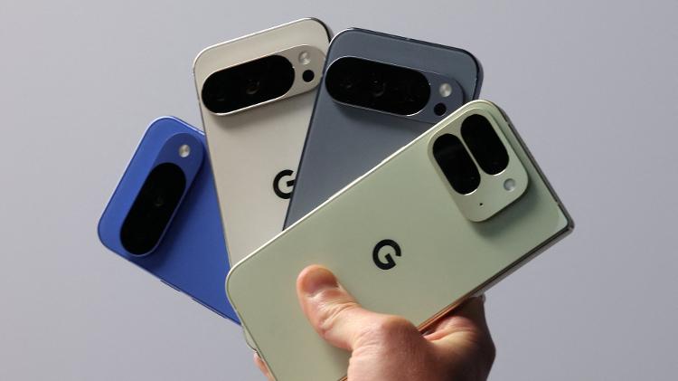Traseira dos celulares Google PIxel, 10, Pixel 10 Pro e Pixel 10 Pro Fold Traseira dos celulares Google PIxel, 10, Pixel 10 Pro e Pixel 10 Pro Fold