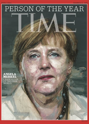 Capa da revista "Time" com a chanceler alemã, Angela Merkel, que recebeu o título de personalidade do ano de 2015 - Reprodução