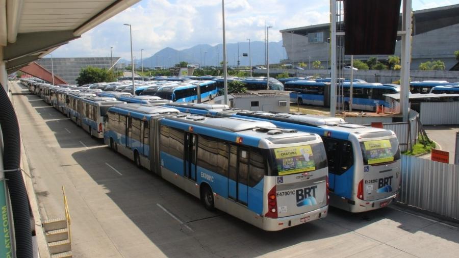 Ônibus BRT em terminal do Rio de Janeiro; Prefeitura afirma que greve de sistema é ilegal - Arquivo/Prefeitura Rio