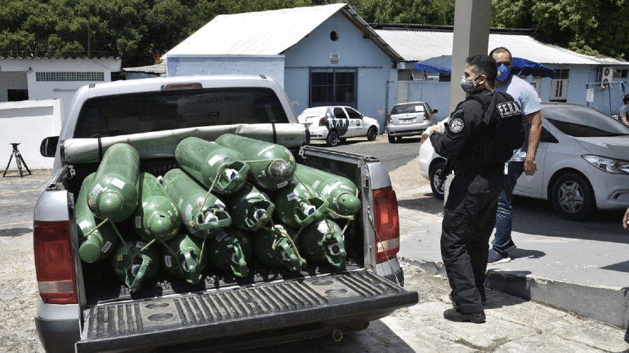 FERA apreende 14 cilindros nas instalações da White Martins - Divulgação /  Polícia civil
